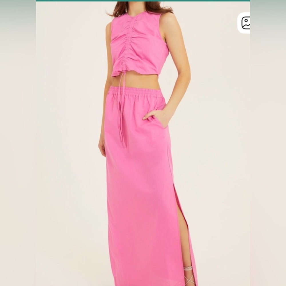 Something Navy Brand: Pink Maxi Skirt and crop top